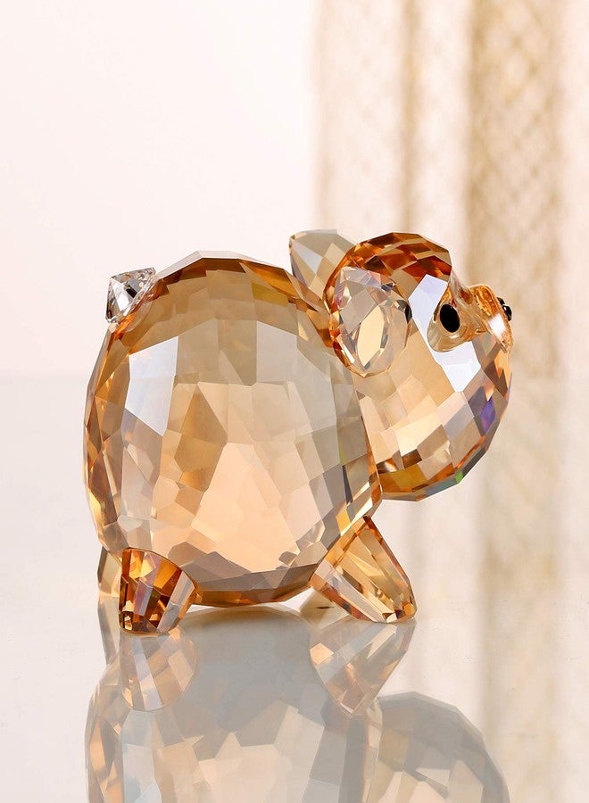 DOJOZ Crystal Pig Zodiac Animal Lovely Cute Piggy Craft Decorations for Home Ornaments Collectible Gifts (Gold) - Image 2